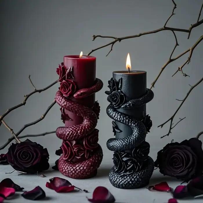 Bougie Pilier Serpent Créative pour Halloween