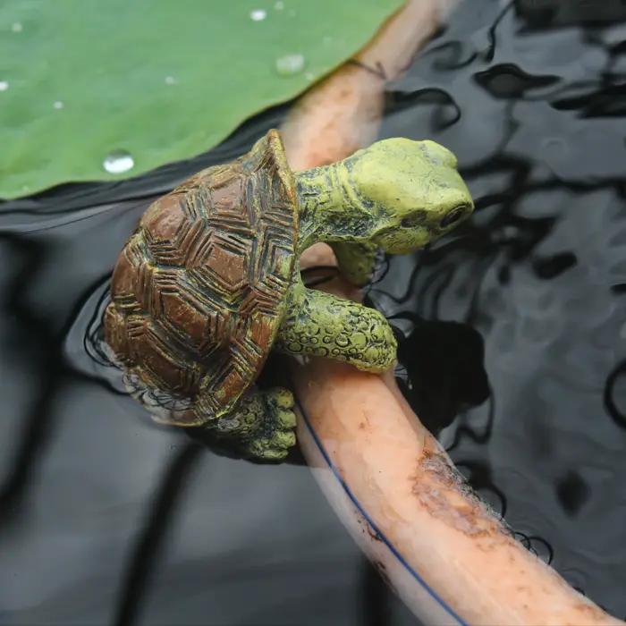 Statue de tortue grimpante vintage en résine pour jardin, cour, patio, pot de fleurs ou clôture occaions spéciales ```