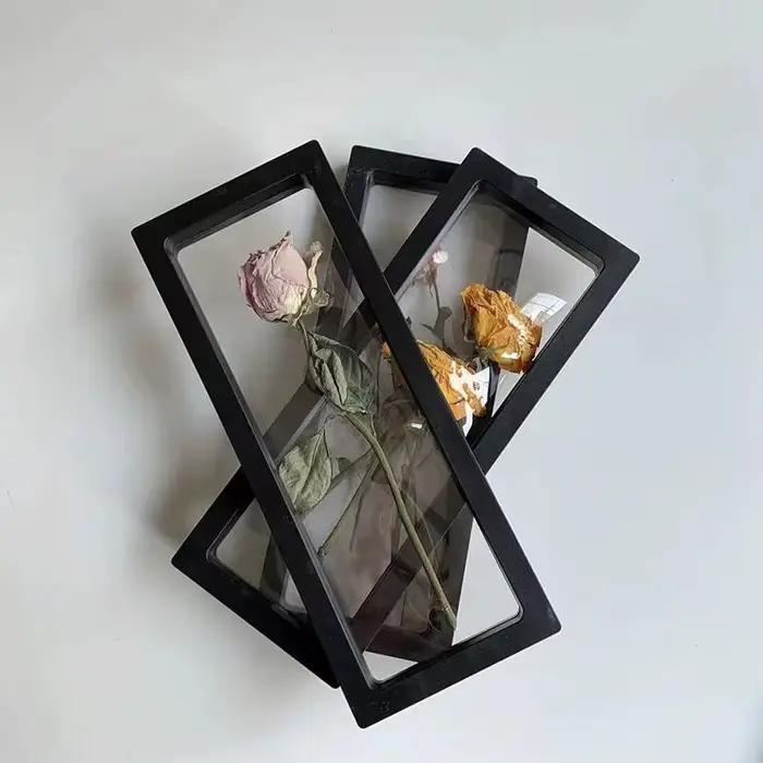 Présentoir de cadre photo de fleurs séchées