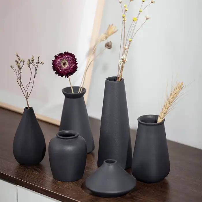 Petit vase en céramique pour plantes à fleurs, 256 vases pour étagère de table moderne, décor de maison, vase en céramique conviviale ré et élégant pour mariage