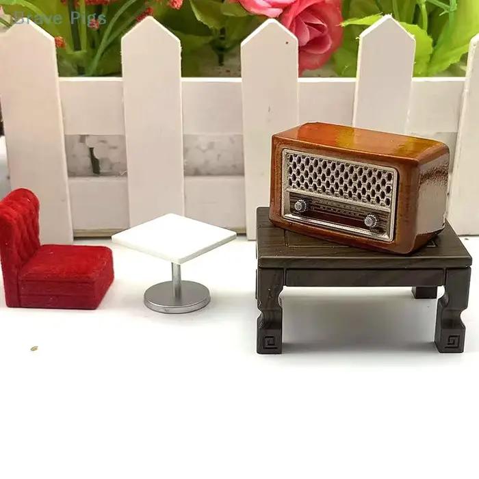 Mini radio rétro de simulation de poche, accessoires pour la maison, 1:12