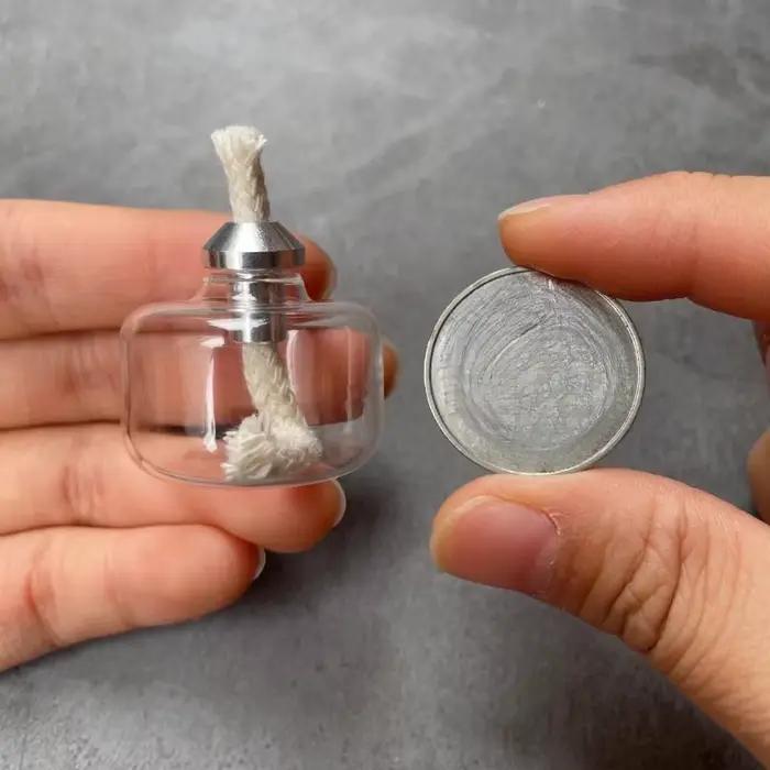 Petite lampe à alcool miniature, brûleur en verre pour l'aromathérapie, parfum, comme substitut de bougie, expériences scientifiques, camping, thé, café