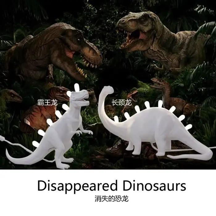 JURASSIC dinosaure lampes de Table pour chambre résine Brontosaurus t-rex Led lampe de bureau Luminaire maison art décor luminaires