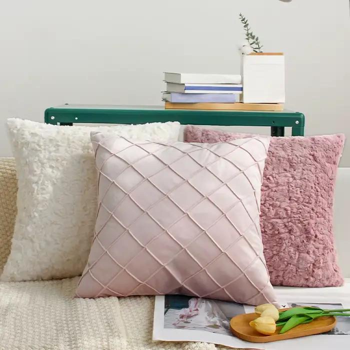Juste de coussin en peluche pour la décoration intérieure
