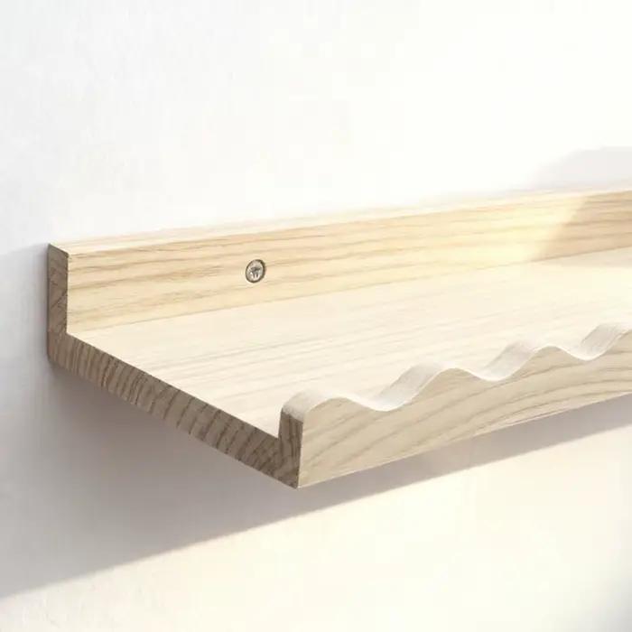 Étagère flottante en bois de pin naturel Boho