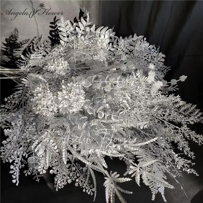 Arrangement floral en soie serie argent gerbera 40 à 100cm pour mariage noel cérémonie décoration intérieure extérieure