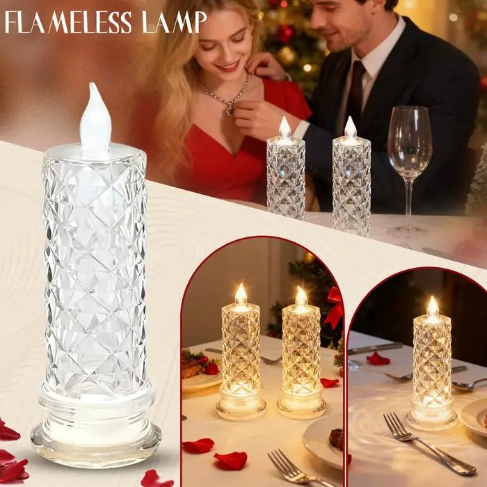 Bougies Led sans flamme en cristal Rose