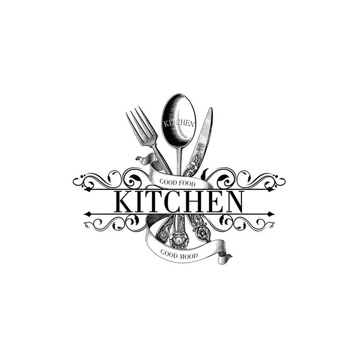 Autocollant mural de cuisine contemporain "GOOD FOOD"