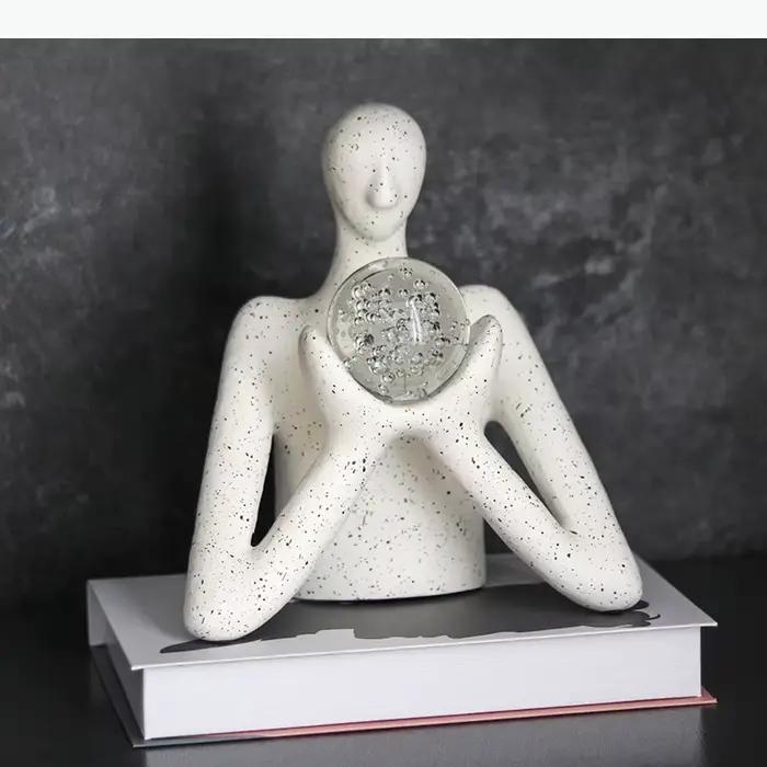 Statue de divinateur, figurine de prédicteur de la fortune, sculpture en résine abstraite, décoration de bureau, ornement d'esthétique d'ambiance
