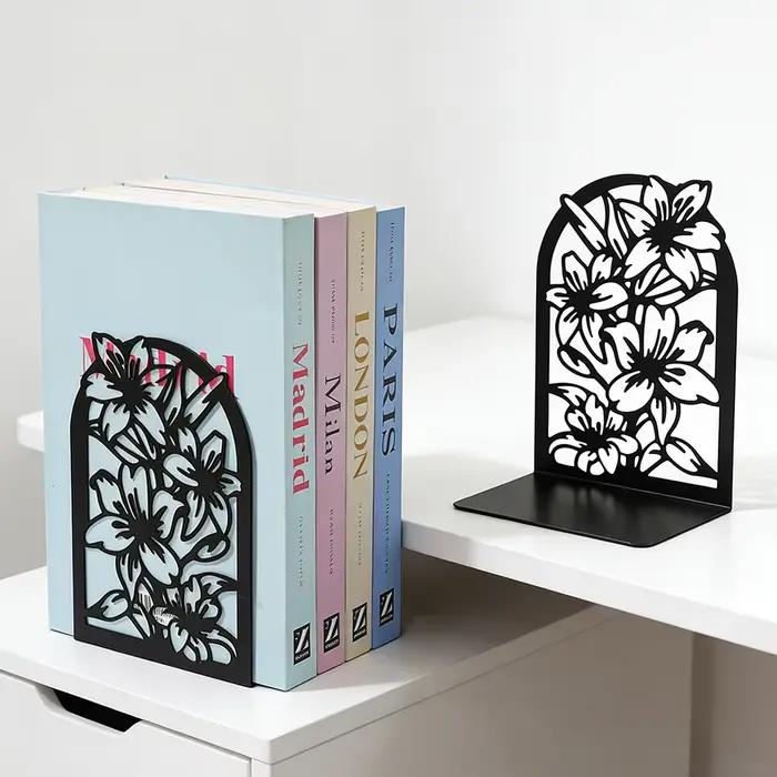 Serre-livres en métal pour étagères
