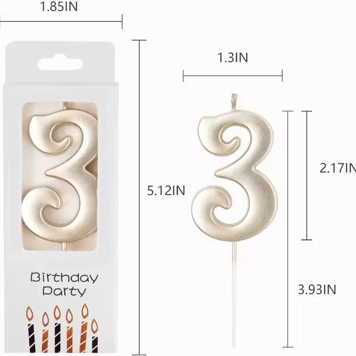 Bougies Chiffres Dorées Champagne pour Anniversaire