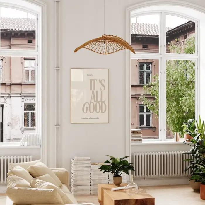 Impression sur toile beige minimaliste