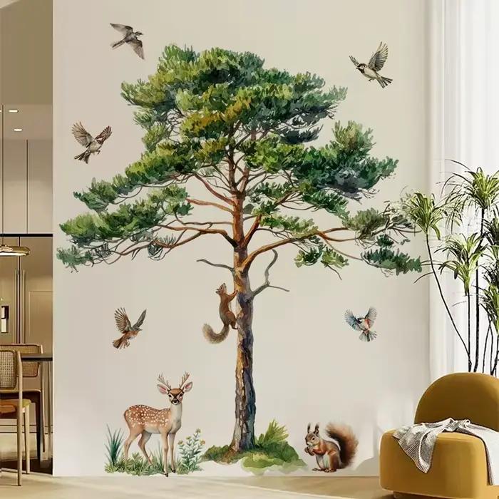 Autocollants muraux en vinyle grand format motif pin pour la décoration intérieure