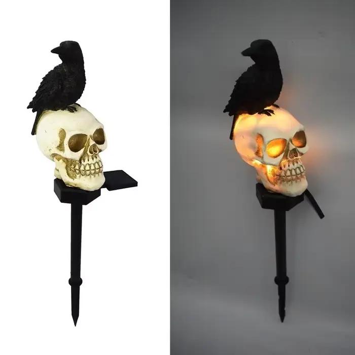 Lumière extérieure d'halloween, squelette fantôme horreur Grimace, décor de fête pour cour, maison, éclairage de vacances, décoration de jardin