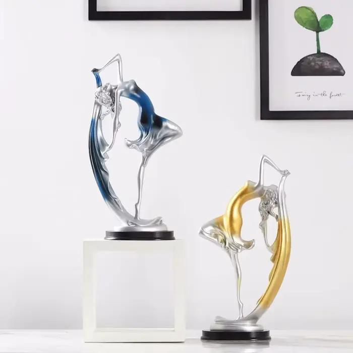 Statue de figurine de fille dansante, Sculptures de Ballet modernes, artisanat en résine, décoration de maison, ornement de bureau, cadeau élégant