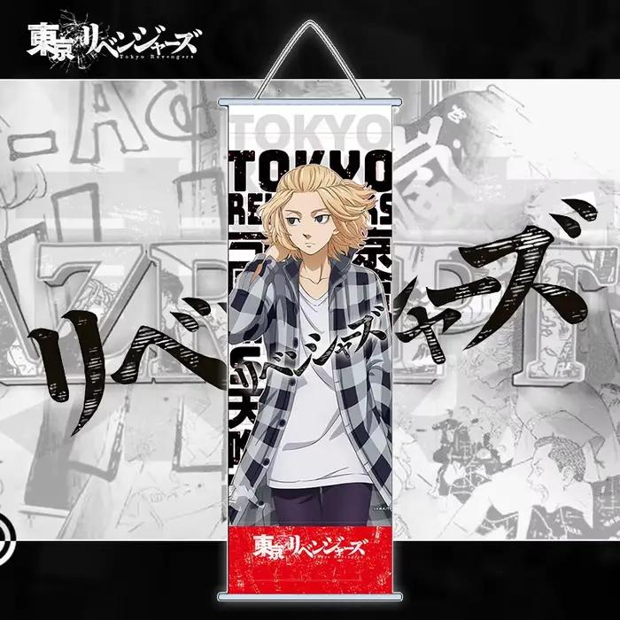 Décoration murale Tokyo Revengers Takemichi Hanagaki Mikey Sano anime tissu soie haute définition pour fan collectionneur occasion spéciale