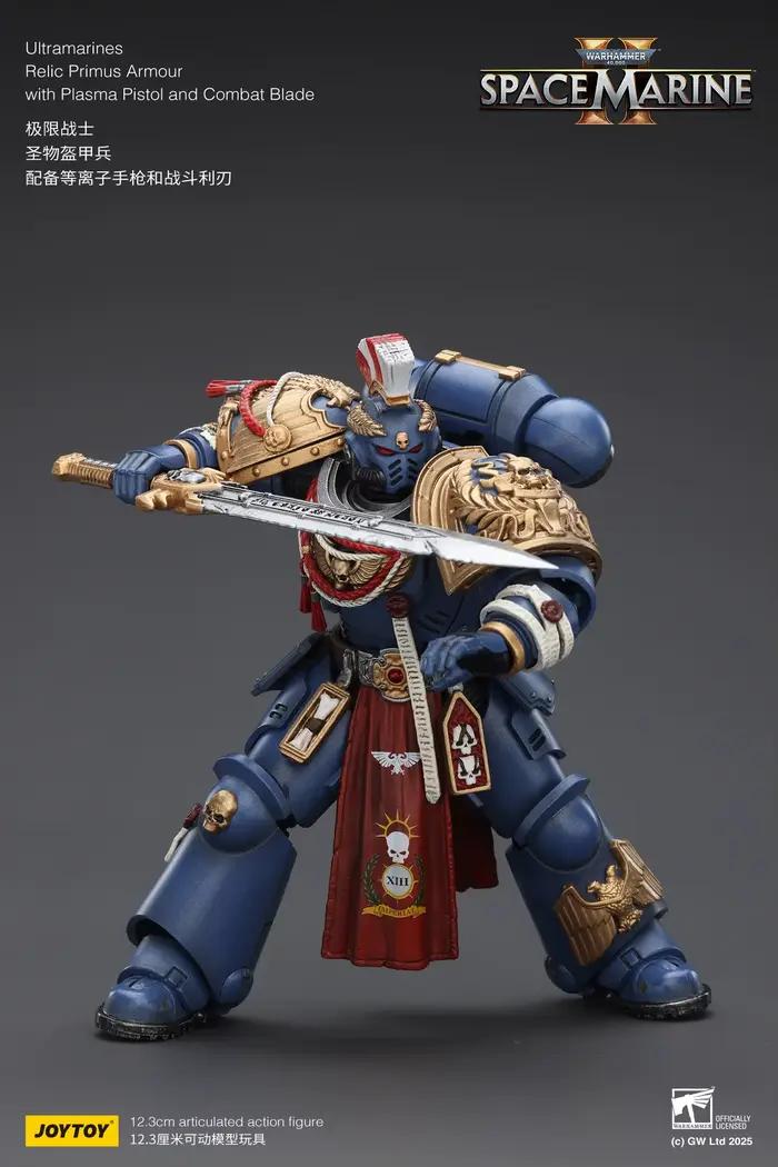 【Accessoires】Figurines d'action Joytoy Warhammer 1/18 Ultramarines Relic Primus Armour avec pistolet à plasma et lame de combat, modèle de jouet