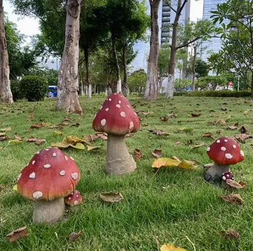Ornements de paysage en résine de champignon pour jardin, cour d'école maternelle, accessoires extérieurs, décoration ludique et colorée