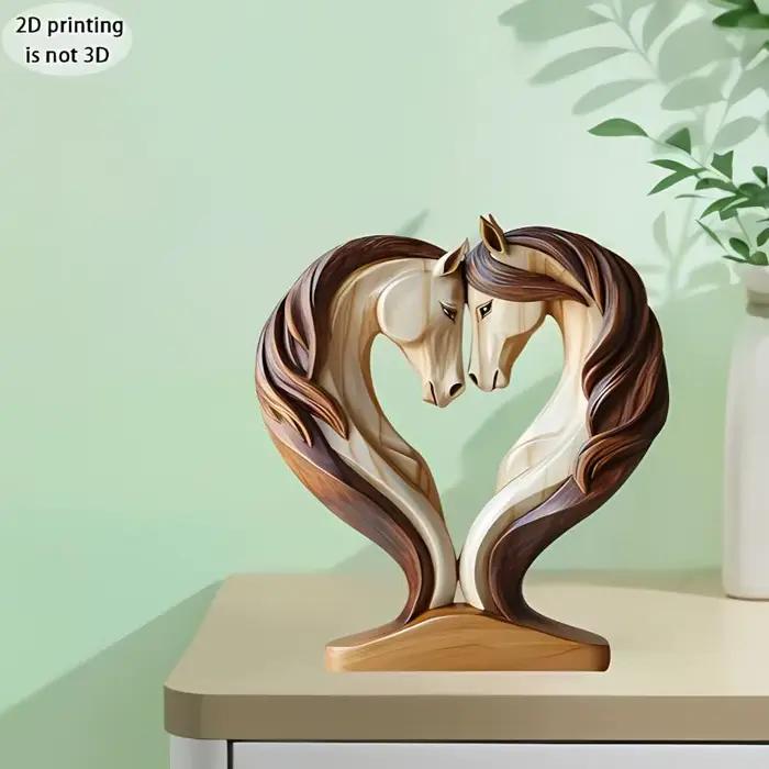 Sculpture de cheval en bois 2D