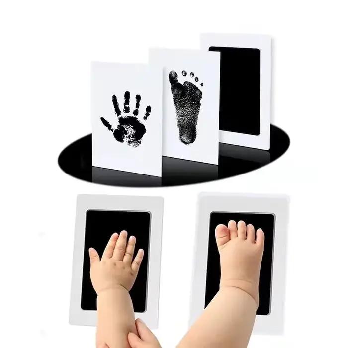 Kit de bricolage pour nouveau-né, tampons encreurs, cadre Photo, empreintes de mains, accessoires Souvenirs pour tout-petits, nettoyage sûr, cadeau de réception-cadeau pour bébé