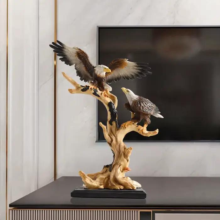 Statues décoratives en résine d'aigle simulé