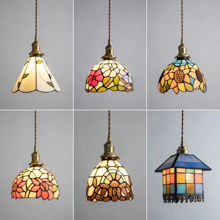 Abat-jour en vitrail baroque E27