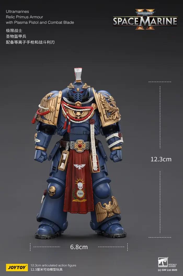 【Accessoires】Figurines d'action Joytoy Warhammer 1/18 Ultramarines Relic Primus Armour avec pistolet à plasma et lame de combat, modèle de jouet