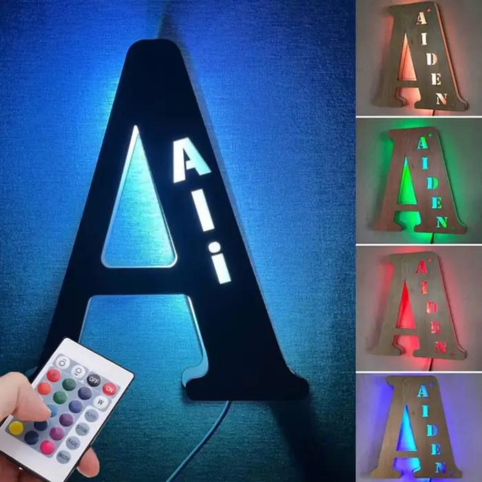 Décoration Murale Personnalisée avec 26 Lettres et Nom Gravé