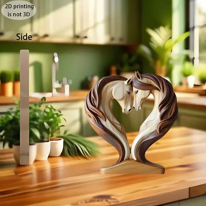 Sculpture de cheval en bois 2D