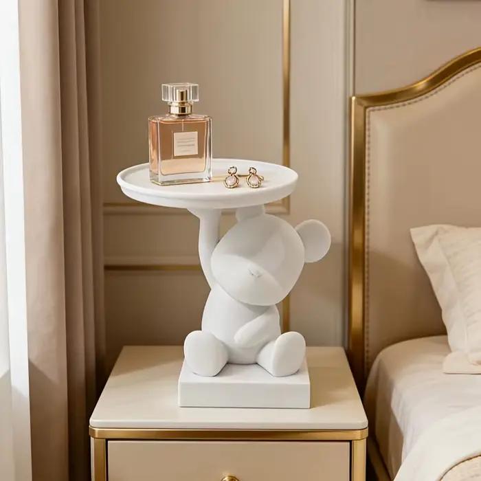 1PC Cute Bear Trinket Dish – Petit organisateur de rangement multifonctionnel pour bureau