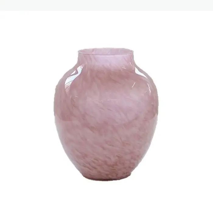 Vase en verre dégradé rose, pots de plantes, décoration de table, fleurs artificielles, arrangement floral décoratif, vases, décoration esthétique de la pièce