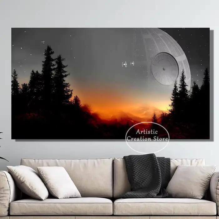 Affiche imprimée sur toile de paysage de montagne