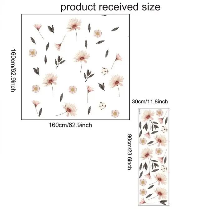 Autocollants muraux INS Boho Fleurs décoratifs DIY en aquarelle amovibles écologiques pour la décoration intérieure chambre salon jardin enfant occaSIONS SPÉCIALES