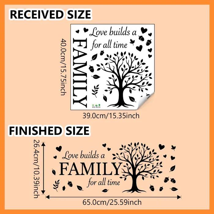Autocollant mural inspirant « L'amour construit une famille »