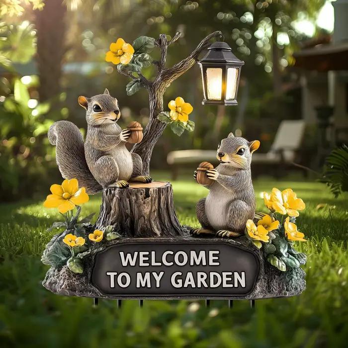Piquet de jardin décoratif d'écureuil