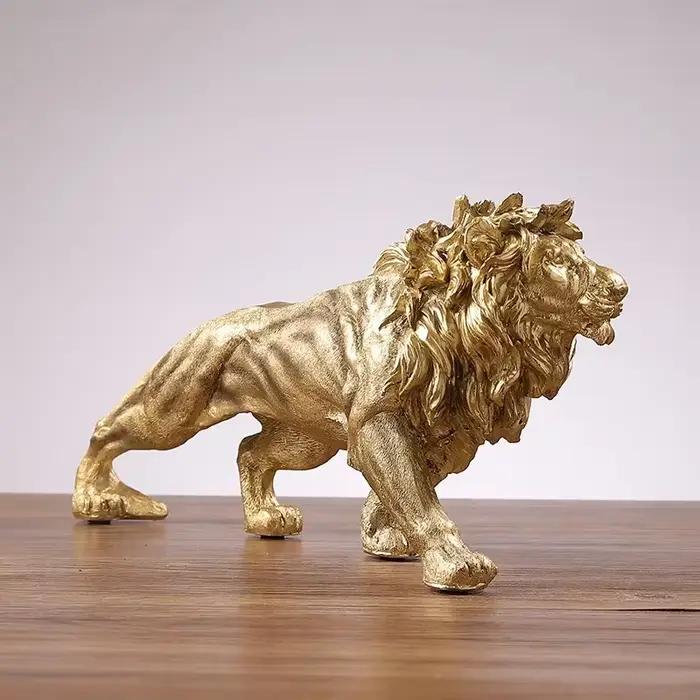 Ornement en résine Roi Lion Doré
