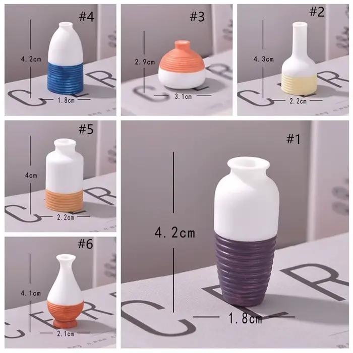 Mini-vases décoratifs étanches en résine faits à la main pour micro-paysages et maisons de poupées