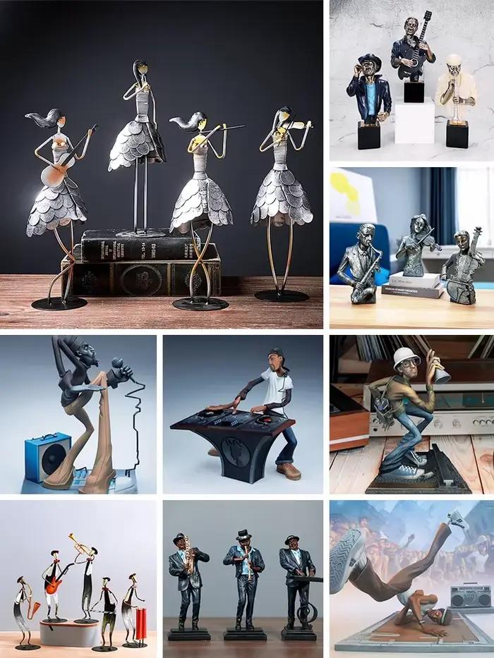 Figurine de groupe de rock rétro pour la décoration de la maison
