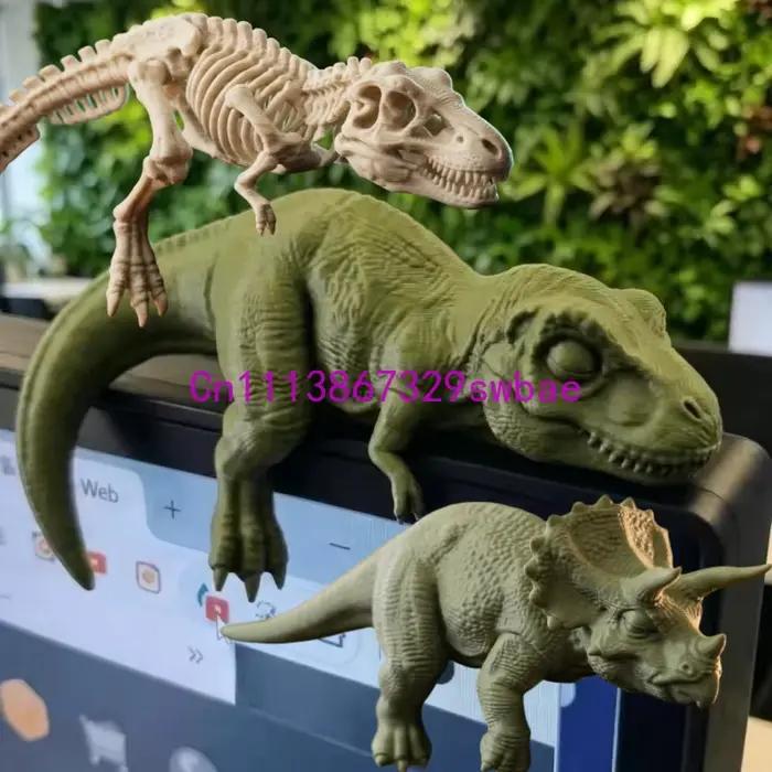 Ornement de moniteur en forme de dinosaure dragon, style nordique, décoration de bureau, décoration artistique pour la maison et le bureau, cadeau de collection