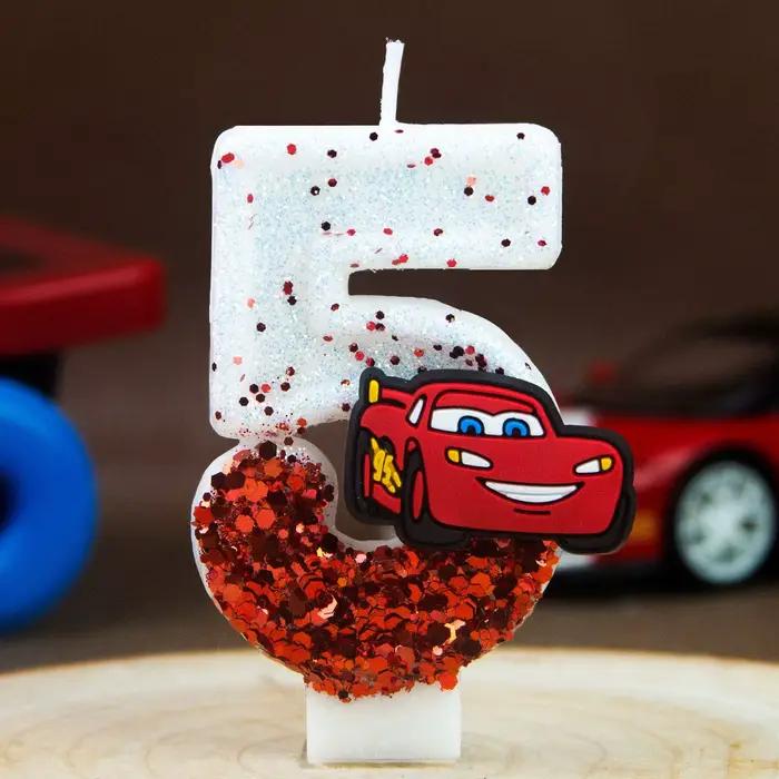 Bougie numérique 0-9 Racing Story, bougie d'anniversaire Lightning McQueen, gâteau mignon avec plug-in
