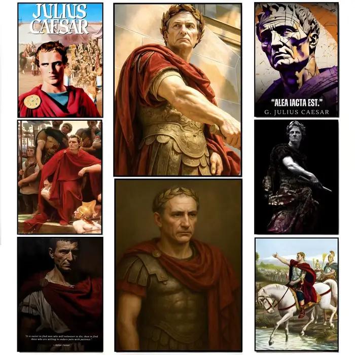 Affiche en plastique haute définition G-Gaius Julius Caesar moderne pour salon bar ou cadeau historique
