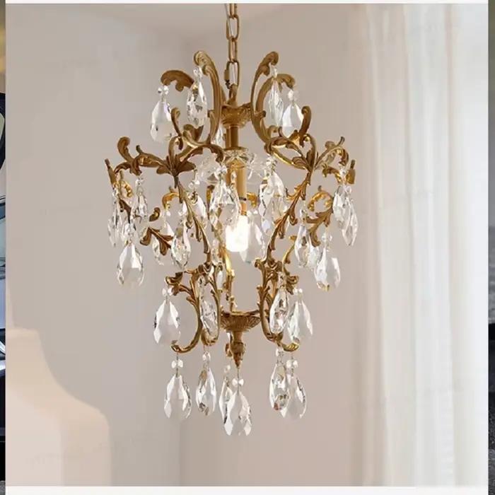 Lampe en cristal de cuivre art deco vintage pour salon chambre salle à manger et autres pièces élégantes
