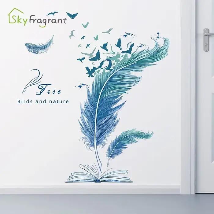 Autocollants muraux créatifs plume de Nature