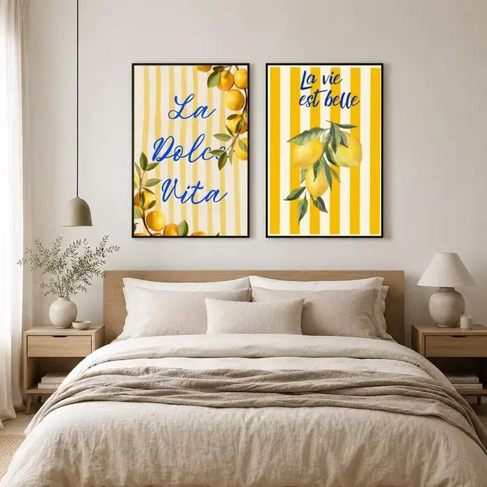Affiche artistique minimaliste La Dolce Vita Lemon