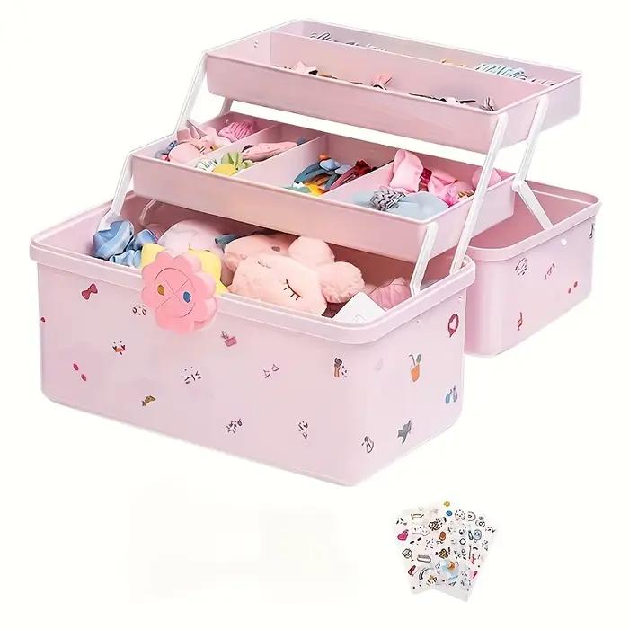 Boîte de rangement d'accessoires multicouche avec couvercle – Parfaite pour ranger les bandeaux