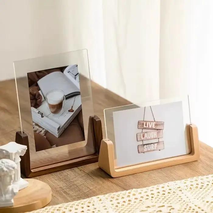 Cadre photo créatif en résine pour mariage et décoration de bureau avec panneaux acryliques transparents en forme de U pour femmes et occasions spéciales
