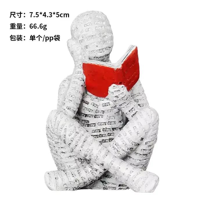 Artisanat lisez sur un Design de petits personnages, décorations abstraites en résine pour la maison, décorations d'étagère à la mode, Figurines de décoration pour la maison