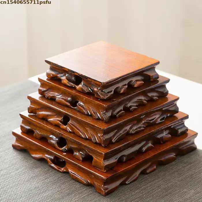 Base en bois chinois traditionnel pour figurines et décorations à offrir pour la maison et les occasions spéciales