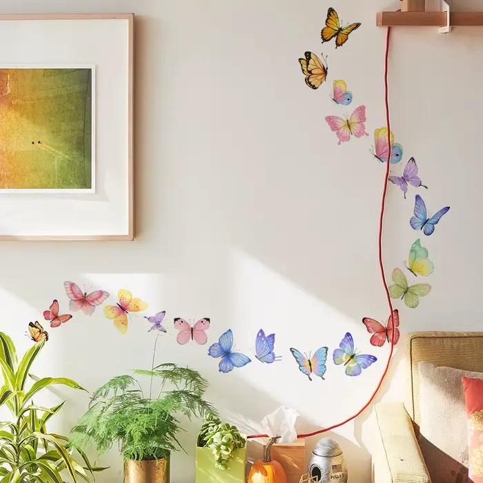 Autocollant mural papillon aquarelle