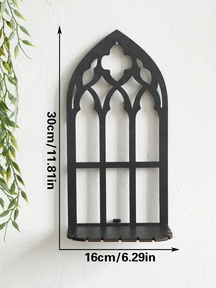 Étagère gothique noire en bois